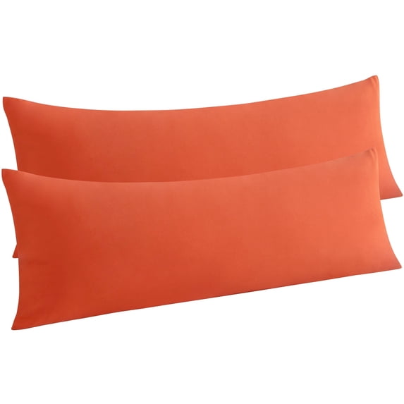 Ntbay 2 Pack Microfiber Ultra Soft Body Pillowcase with Envelope Closure, Wrinkle, Stain Resistant Body Pillow Cover, 20" x 54", Brunt Orange (Not Include Body Pillow)