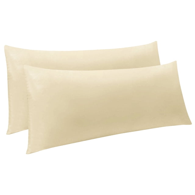 Ntbay 2 Pack Microfiber Ultra Soft Body Pillowcase with Envelope Closure, Wrinkle, Stain Resistant Body Pillow Cover, 20" x 54", Khaki (Not Include Body Pillow)