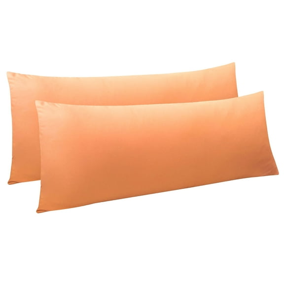 Ntbay 2 Pack Microfiber Ultra Soft Body Pillowcase with Envelope Closure, Wrinkle, Stain Resistant Body Pillow Cover, 20" x 54", Pale Orange (Not Include Body Pillow)