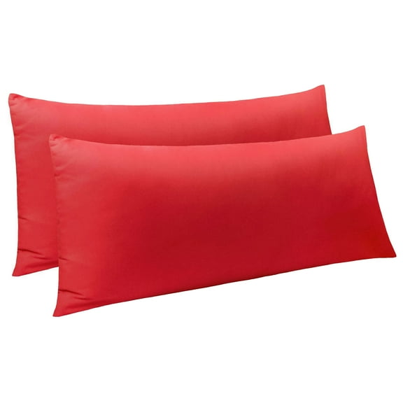 Ntbay 2 Pack Microfiber Ultra Soft Body Pillowcase with Envelope Closure, Wrinkle, Stain Resistant Body Pillow Cover, 20" x 54", Red (Not Include Body Pillow)