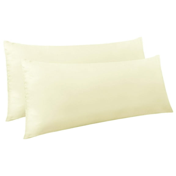 Ntbay 2 Pack Microfiber Ultra Soft Body Pillowcase with Envelope Closure, Wrinkle, Stain Resistant Body Pillow Cover, 20" x 54", Ivory (Not Include Body Pillow)