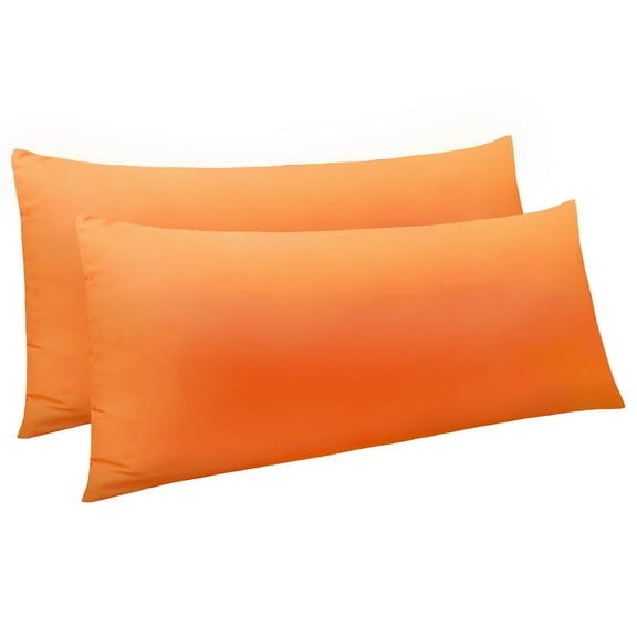 Ntbay 2 Pack Microfiber Ultra Soft Body Pillowcase with Envelope Closure, Wrinkle, Stain Resistant Body Pillow Cover, 20" x 54", Orange (Not Include Body Pillow)