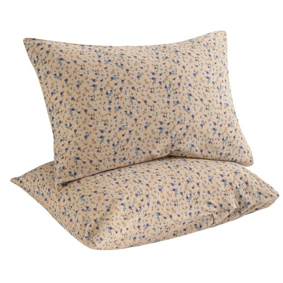 Ntbay 2 Pack Natural Jersey Cotton Toddler Pillowcases, Soft and Breathable Travel Pillow Cases with Envelope Closure, 13" x 18", Purple Floral