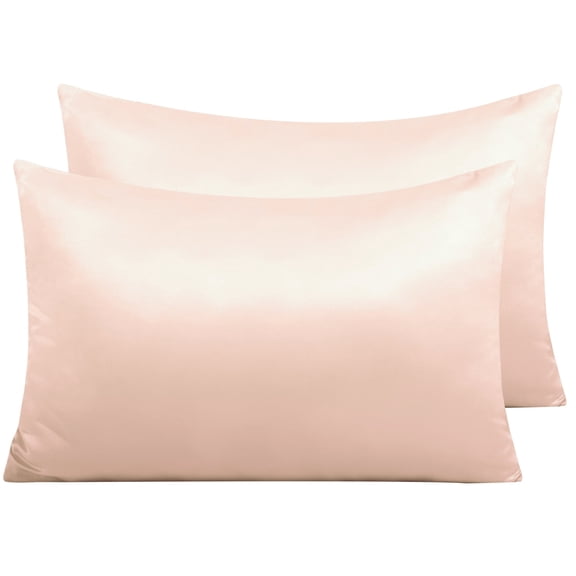 Ntbay 2 Pack Satin King Breathable Pillowcases for Hair and Skin, Ultra Soft and Smooth Pillow Cases Set with Hidden Zipper, 20" x 36", Pink
