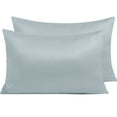 thumbnail image 1 of Ntbay 2 Pack Satin Queen Breathable Pillowcases for Hair and Skin, Ultra Soft and Smooth Pillow Cases Set with Hidden Zipper, 20" x 30", Silver Gray, 1 of 5