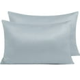 thumbnail image 1 of Ntbay 2 Pack Satin Standard Breathable Pillowcases for Hair and Skin, Ultra Soft and Smooth Pillow Cases Set with Hidden Zipper, 20" x 26", Silver Gray, 1 of 5