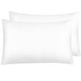 thumbnail image 1 of Ntbay 2 Pack Satin Standard Breathable Pillowcases for Hair and Skin, Ultra Soft and Smooth Pillow Cases Set with Hidden Zipper, 20" x 26", White, 1 of 5