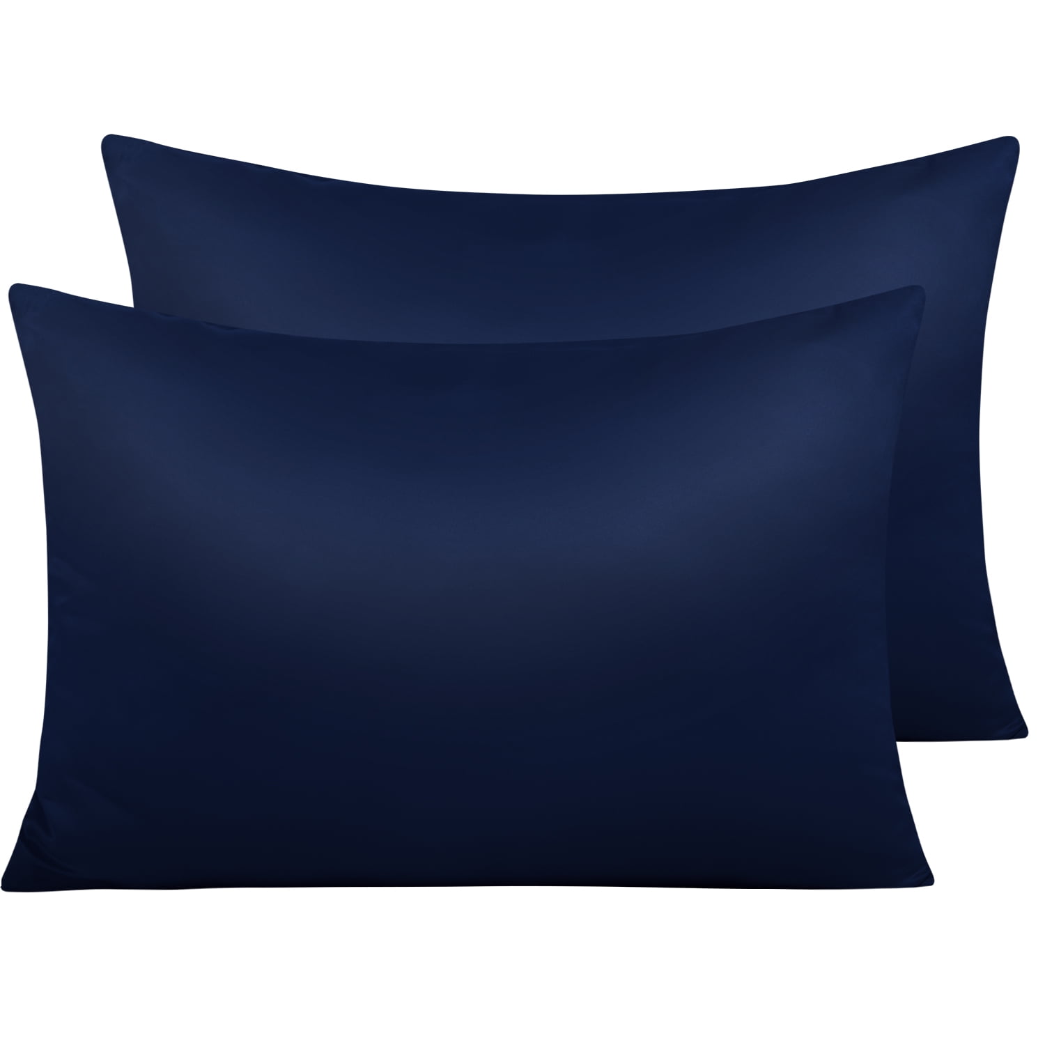 Ntbay 2 Pack Satin Standard Pillowcases with Hidden Zipper for Hair and
