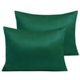 thumbnail image 1 of Ntbay 2 Pack Satin Toddler Pillowcases, Soft and Cool Travel Pillow Covers with Hidden Zipper Closure, 13" x 18", Dark Green, 1 of 6