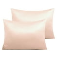 thumbnail image 1 of Ntbay 2 Pack Satin Toddler Pillowcases, Soft and Cool Travel Pillow Covers with Hidden Zipper Closure, 13" x 18", Pink, 1 of 6