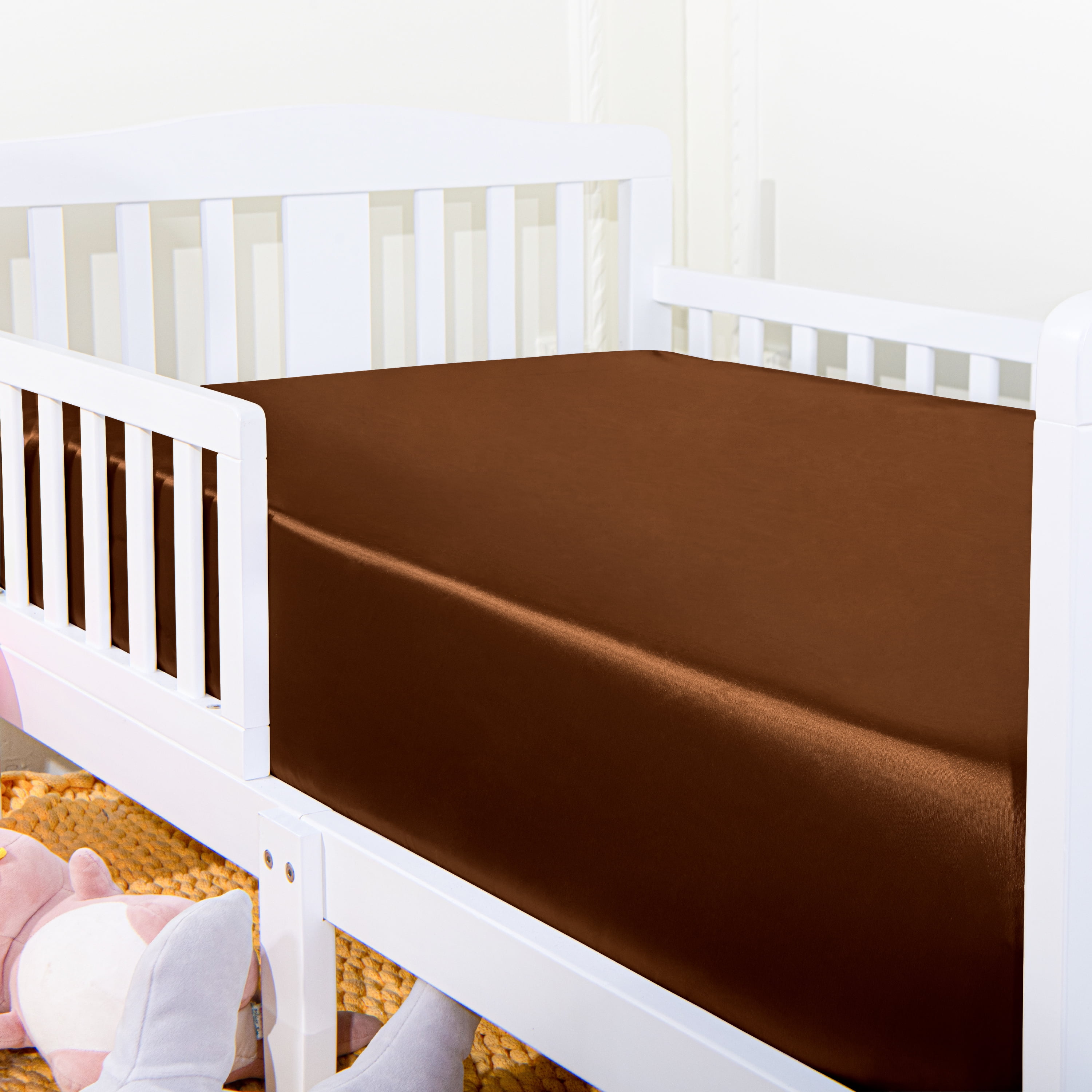 Ntbay 2 Pack Silk Satin Fitted Crib Sheets, Super Soft and Breathable