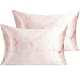 thumbnail image 1 of Ntbay 2 Pack Silky Satin Queen Pillowcases for Hair and Skin, Luxury and Soft Pillow Cases with Envelope Closure, 20" x 30", Red Marbling, 1 of 5