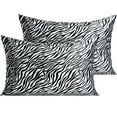 thumbnail image 1 of Ntbay 2 Pack Silky Satin Queen Pillowcases for Hair and Skin, Luxury and Soft Pillow Cases with Envelope Closure, 20" x 30", Zebra, 1 of 5
