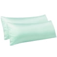 thumbnail image 1 of Ntbay 2 Pack Silky Satin Body Pillowcase for Hair and Skin, Ultra Soft Cozy Long Body Pillow Cover with Zipper Closure, 20" x 54", Cyan, 1 of 5