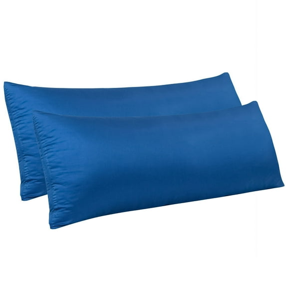 Ntbay 2 Pack Silky Satin Body Pillowcase for Hair and Skin, Ultra Soft Cozy Long Body Pillow Cover with Zipper Closure, 20" x 54", Royal Blue