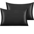 thumbnail image 1 of Ntbay 2 Pack Silky Satin Queen Pillowcases for Hair and Skin, Luxury and Soft Pillow Cases with Envelope Closure, 20" x 30", Black, 1 of 6