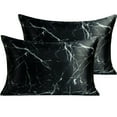 thumbnail image 1 of Ntbay 2 Pack Silky Satin Standard Pillowcases for Hair and Skin, Luxury and Soft Pillow Cases with Envelope Closure, 20" x 26", Black Marbling, 1 of 5