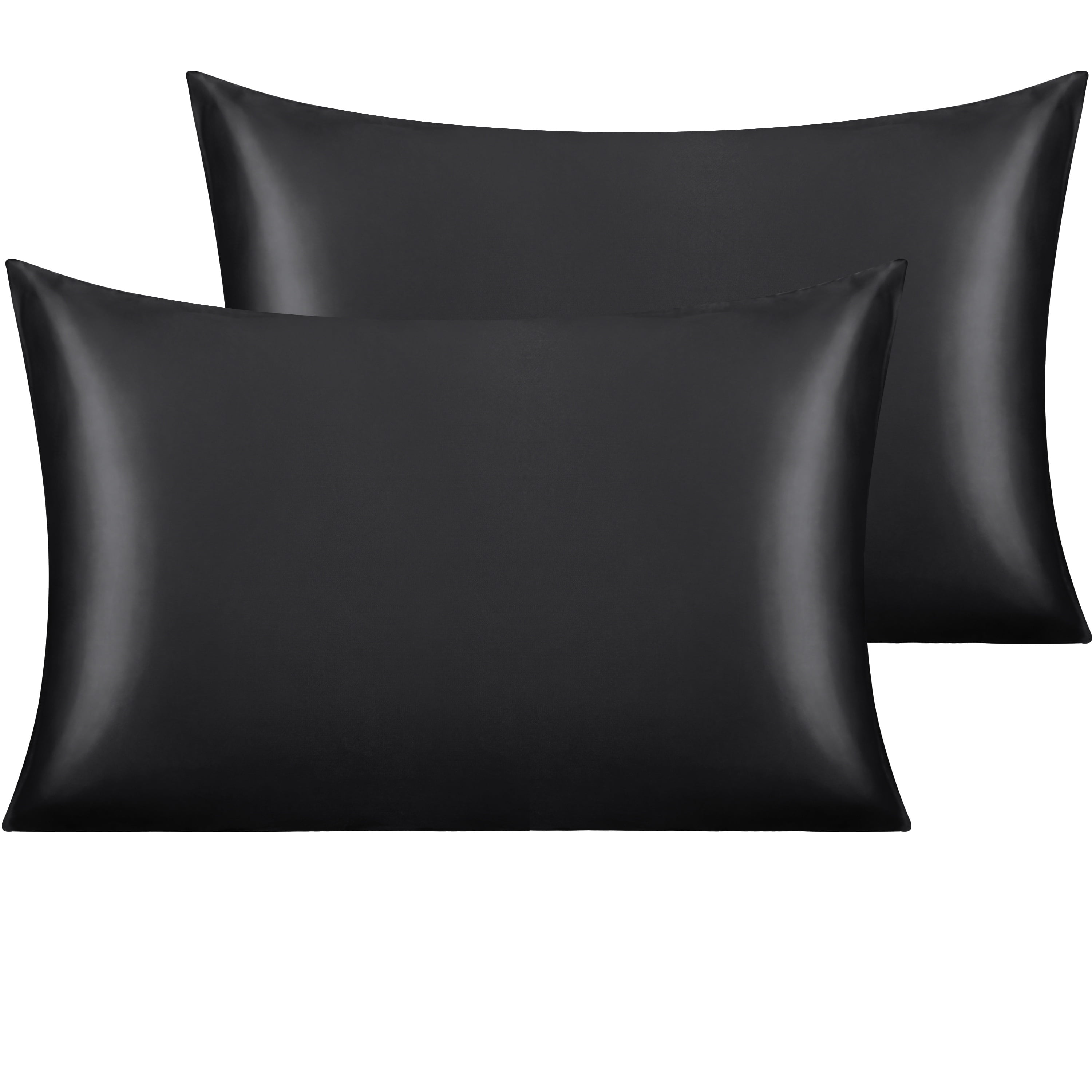 Black Satin Standard Pillowcases for Hair and Skin
