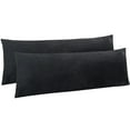 thumbnail image 1 of Ntbay 2 Pack Super Soft and Cozy Luxury Fuzzy Velvet Long Body Pillowcase, Easy Care Body Pillow Cover with Zipper Closure, 20" x 54", Black, 1 of 5
