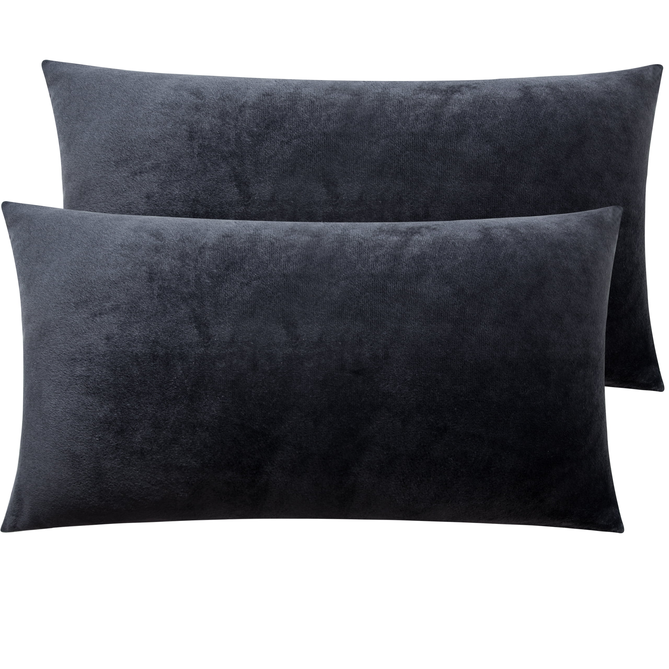 Ntbay 2 Pack Velvet King Hidden Zippered Pillowcases, Super Soft and