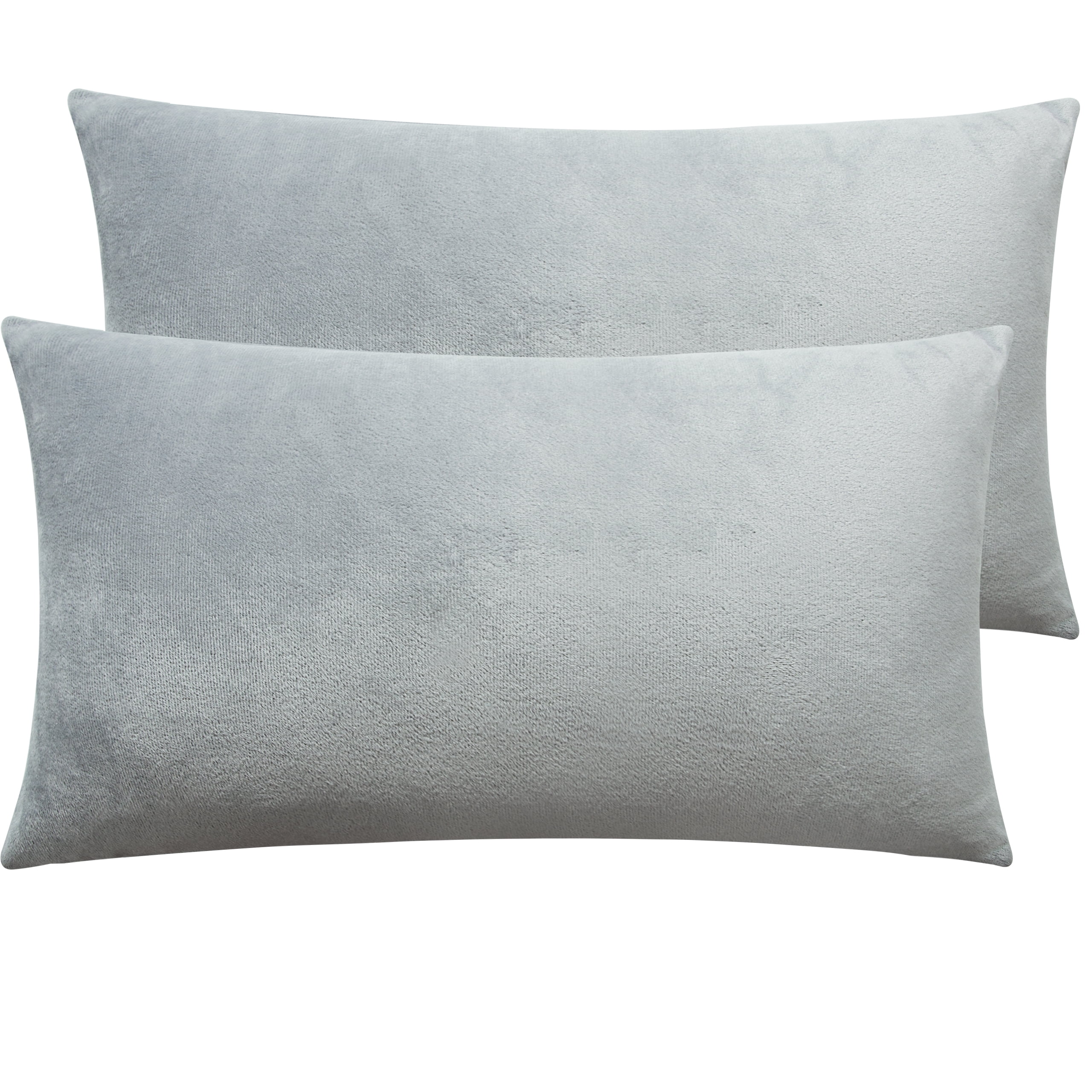 Ntbay 2 Pack Velvet King Hidden Zippered Pillowcases, Super Soft and