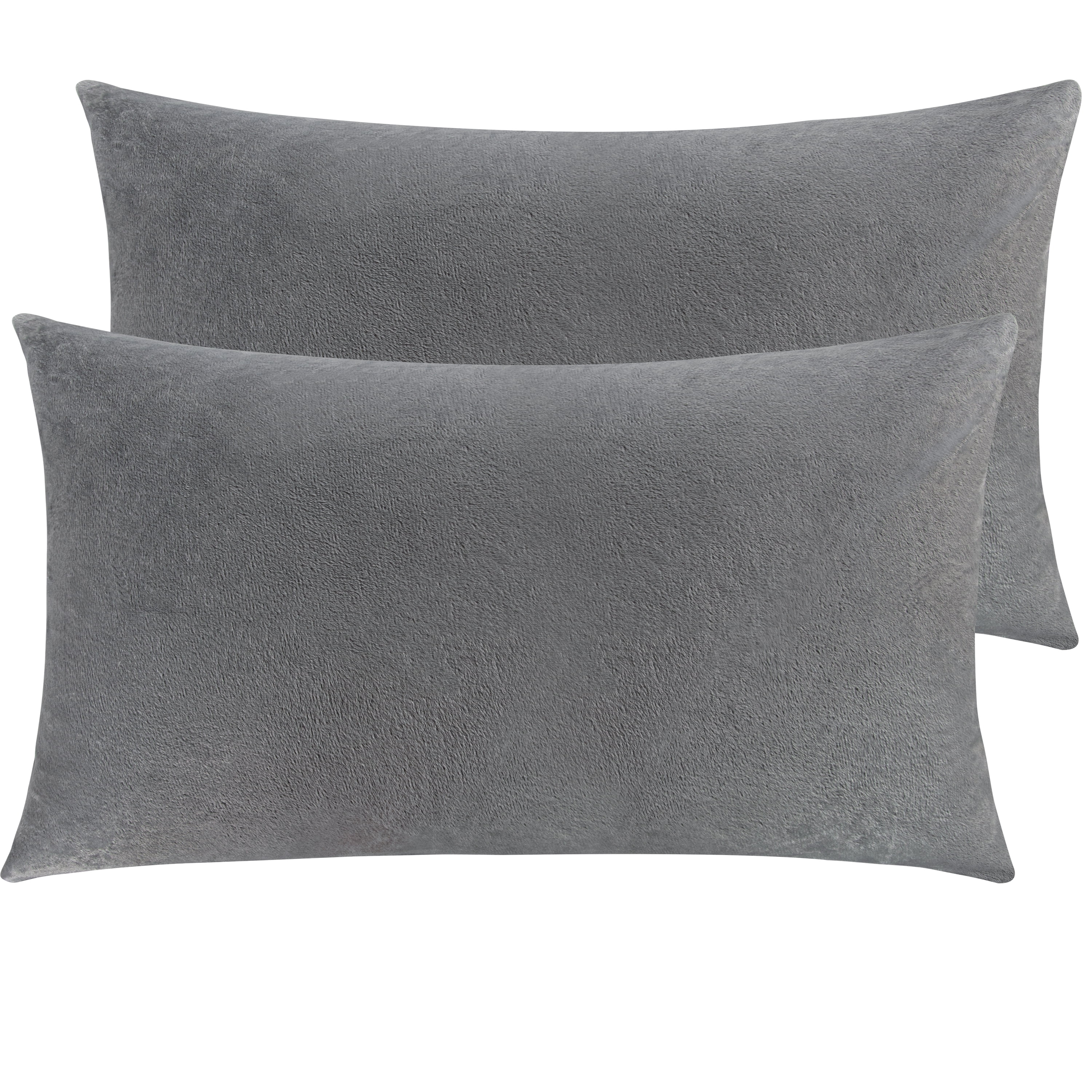 Ntbay 2 Pack Velvet King Hidden Zippered Pillowcases, Super Soft and