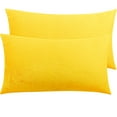 thumbnail image 1 of Ntbay 2 Pack Velvet King Hidden Zippered Pillowcases, Super Soft and Cozy Luxury Solid Color Pillow Cases, 20 x 36 Inches, Yellow, 1 of 5