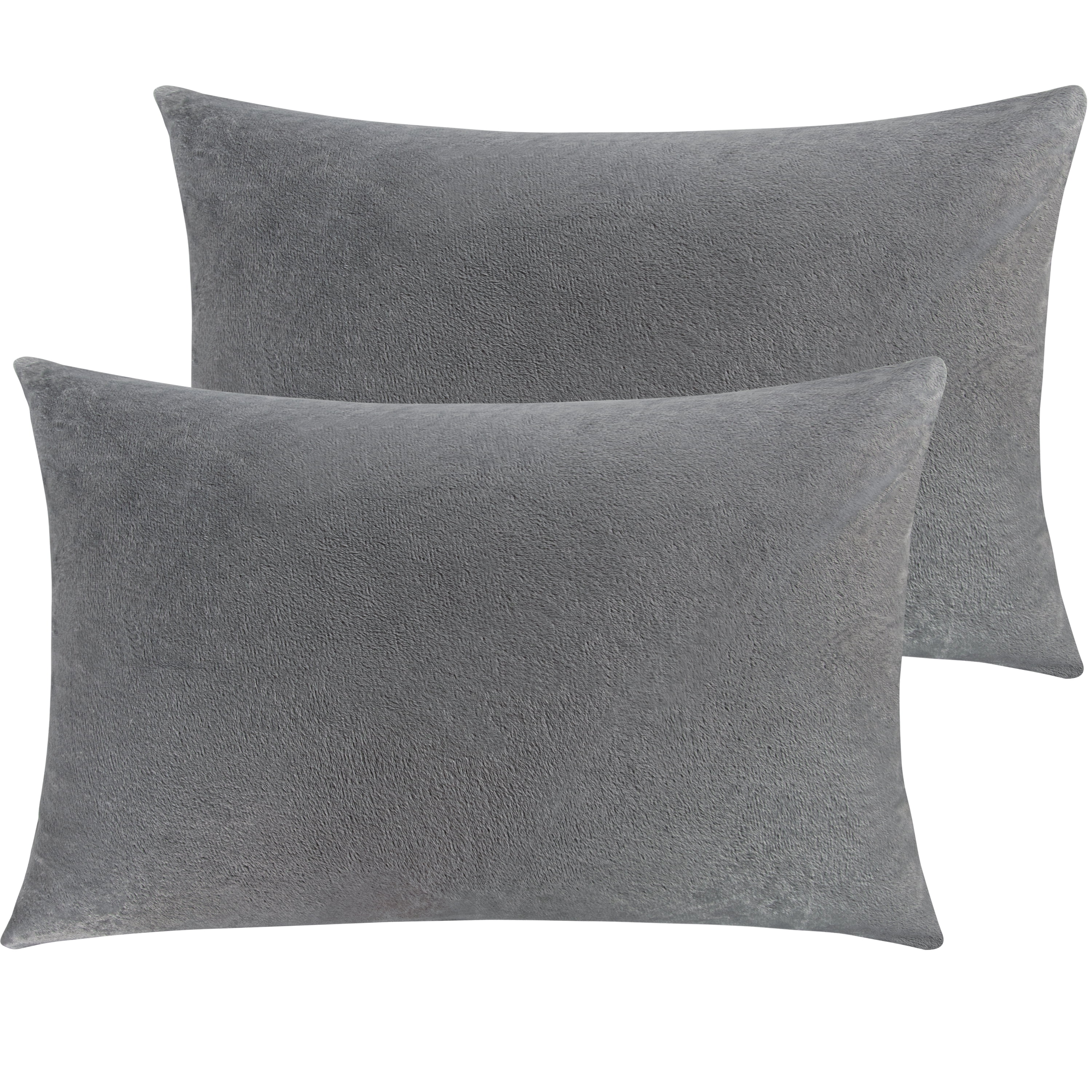 Ntbay 2 Pack Velvet Queen Hidden Zippered Pillowcases, Super Soft and