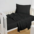 thumbnail image 1 of Ntbay 3-Piece Microfiber Toddler Sheet Set, Soft and Breathable Toddler Bedding Set, Include Crib Fitted Sheet Flat Sheet and Envelope Pillowcase, Black, 1 of 7