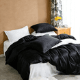 thumbnail image 1 of Queen 3-Piece Duvet Cover Set with 2 Pillow Shams, Brushed Microfiber, Easy Snap Zipper & Corner Ties, Black, Ntbay | Comforter Not Included, 1 of 6