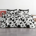 thumbnail image 1 of Ntbay 3-Pieces Microfiber Ultra Soft Cow Print Duvet Cover Set with Zipper Closure and Corner Ties, Black and White, King, 1 of 5