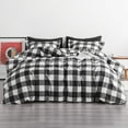 thumbnail image 1 of Ntbay 3-Pieces Microfiber Ultra Soft Grid Print Duvet Cover Set with Zipper Closure and Corner Ties, Black and White, King, 1 of 5