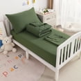 thumbnail image 1 of Ntbay 4 Piece Microfiber Toddler Bedding Set, Ultra Soft and Breathable Crib Sheet Set, Includes Quilted Comforter, Fitted Sheet, Flat Top Sheet and Envelope Pillowcase, Olive Green, 1 of 5