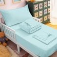 thumbnail image 1 of Ntbay 4 Piece Microfiber Toddler Bedding Set, Ultra Soft and Breathable Crib Sheet Set, Includes Quilted Comforter, Fitted Sheet, Flat Top Sheet and Envelope Pillowcase, Aqua Blue, 1 of 5