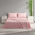thumbnail image 1 of Ntbay 4-Pieces King Size Bamboo Bed Sheets Set, Ultra Breathable & Cooling Bedding Set with 1 Deep Pocket Fitted Sheet & 1 Flat Sheet & 2 Envelope Pillowcases, Light Pink, 1 of 7