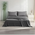 thumbnail image 1 of Ntbay 4-Pieces Queen Size Bamboo Bed Sheets Set, Ultra Breathable & Cooling Bedding Set with 1 Deep Pocket Fitted Sheet & 1 Flat Sheet & 2 Envelope Pillowcases, Gray, 1 of 7