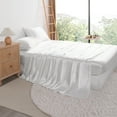 thumbnail image 1 of Ntbay 4 Pieces Silky Satin Queen Cooling Soft Bed Sheet Set, Includes 1 Flat Top Sheet, 1 Fitted Sheet with Deep Pocket, 2 Envelope Pillowcase, White, 1 of 5