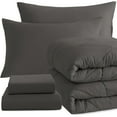 thumbnail image 1 of Ntbay 5 Piece Twin Bedding Comforter Set, Ultra Soft and Breathable Bed in a Bag, Includes Quilted Comforter, Fitted Sheet, Flat Top Sheet, 2 Envelope Pillowcases, Dark Grey, 1 of 8