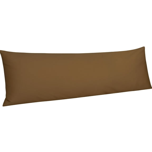Ntbay 500 Thread Count Cotton Body Pillowcase (No Body Pillow) with Envelope Closure, Soft and Easy Care Body Pillows Cover, 20" x 54", Brown