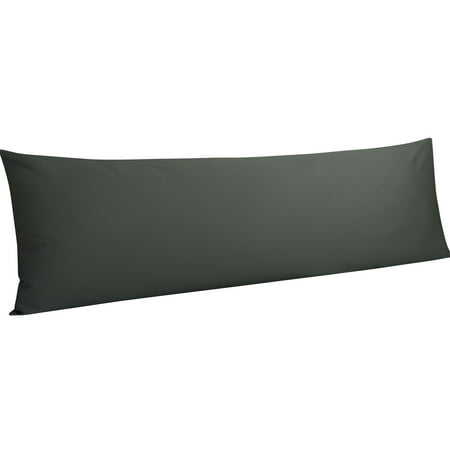 Ntbay 500 Thread Count Cotton Body Pillowcase (No Body Pillow) with Envelope Closure, Soft and Easy Care Body Pillows Cover, 20" x 54", Charcoal Gray