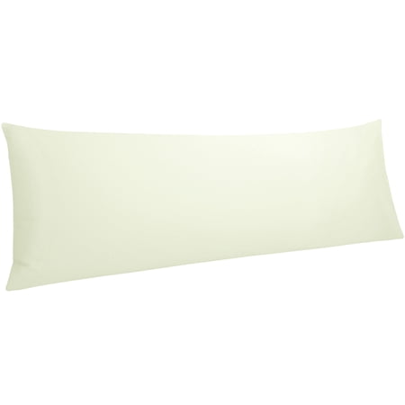 Ntbay 500 Thread Count Cotton Body Pillowcase (No Body Pillow) with Envelope Closure, Soft and Easy Care Body Pillows Cover, 20" x 54", Ivory