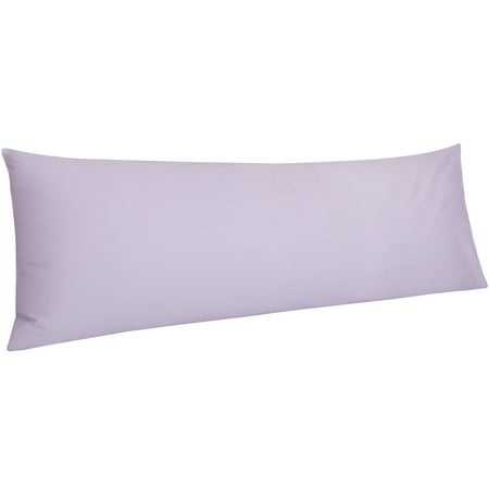 Ntbay 500 Thread Count Cotton Body Pillowcase (No Body Pillow) with Envelope Closure, Soft and Easy Care Body Pillows Cover, 20" x 54", Light Purple