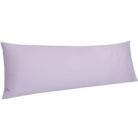 Ntbay 500 Thread Count Cotton Body Pillowcase (No Body Pillow) with Envelope Closure, Soft and Easy Care Body Pillows Cover, 20" x 54", Light Purple