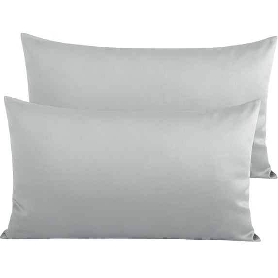 Ntbay 500 Thread Count Egyptian Cotton King Pillowcases Set of 2, Ultra Soft and Breathable Pillow Cases with Envelope Closure, 20x36 inches, Light Gray