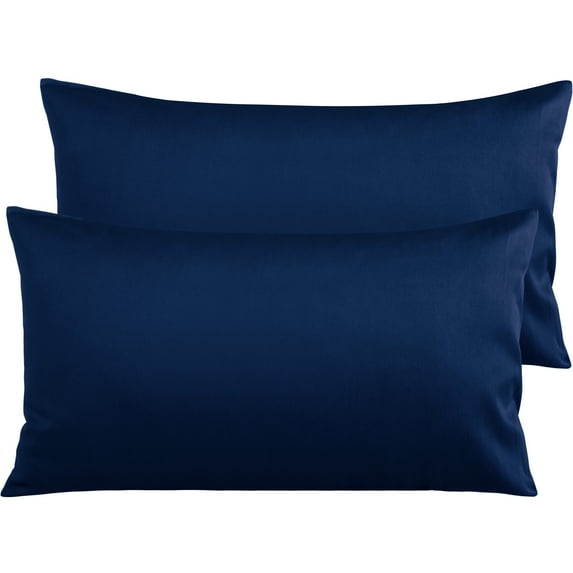 Ntbay 500 Thread Count Egyptian Cotton King Pillowcases Set of 2, Ultra Soft and Breathable Pillow Cases with Envelope Closure, 20x36 inches, Navy Blue