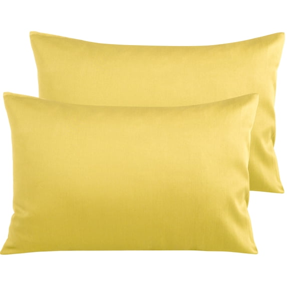 Ntbay 500 Thread Count Egyptian Cotton King Pillowcases Set of 2, Ultra Soft and Breathable Pillow Cases with Envelope Closure, 20x36 inches, Yellow
