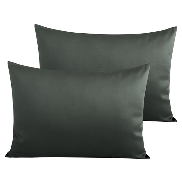 Ntbay 500 Thread Count Egyptian Cotton Queen Pillowcases Set of 2, Ultra Soft and Breathable Pillow Cases with Envelope Closure, 20x30 inches, Charcoal Gray