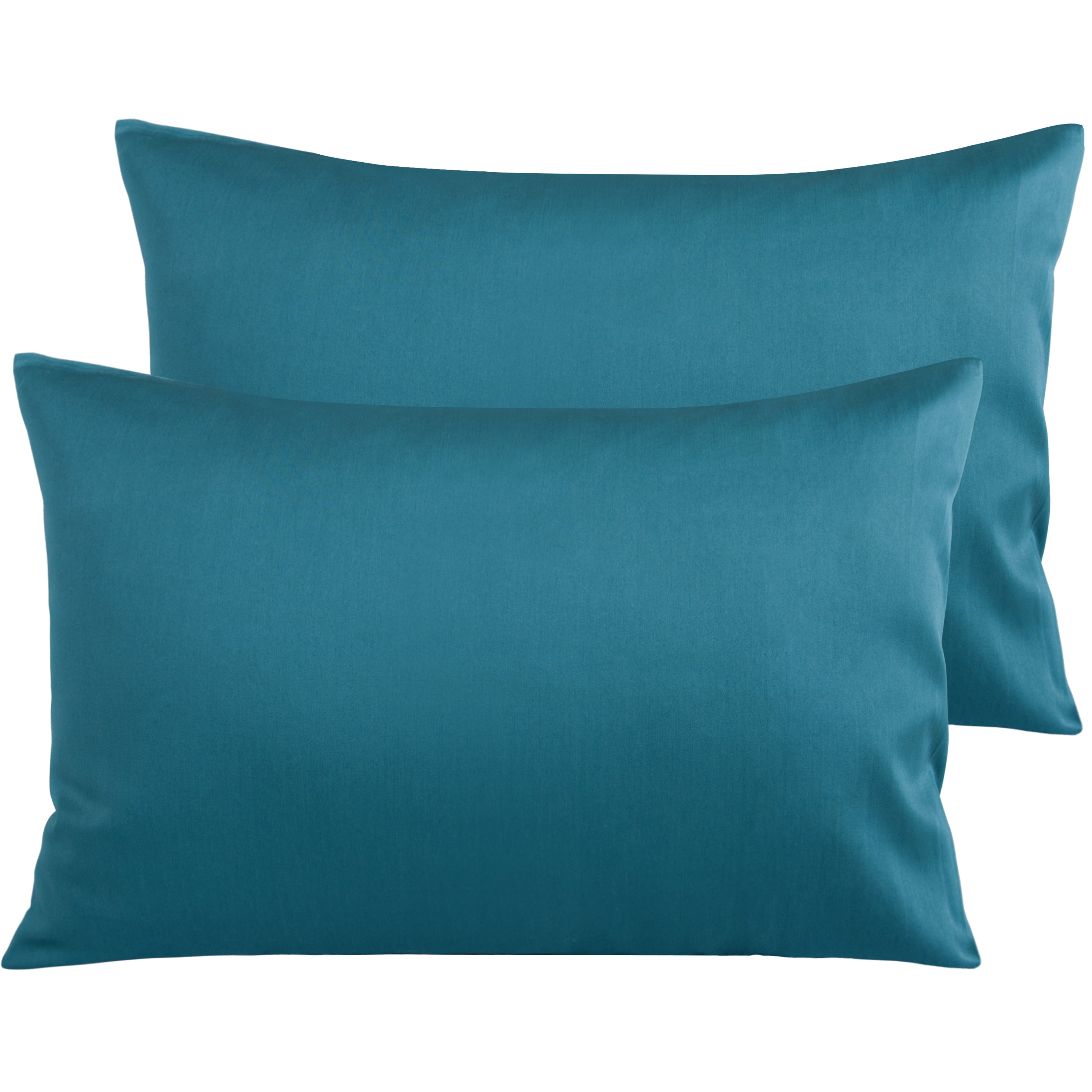 Slate Blue Cotton Queen Pillowcases with Envelope Closure, Set of 2