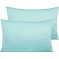 thumbnail image 1 of Ntbay 500 Thread Count Egyptian Cotton Queen Pillowcases Set of 2, Ultra Soft and Breathable Pillow Cases with Envelope Closure, 20x30 inches, Aqua, 1 of 6