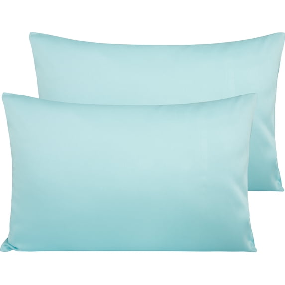 Ntbay 500 Thread Count Egyptian Cotton Queen Pillowcases Set of 2, Ultra Soft and Breathable Pillow Cases with Envelope Closure, 20x30 inches, Aqua